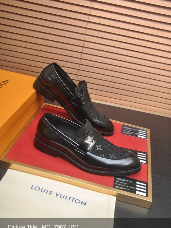 Louis Vuitton Men’s Black Monogram Leather Slip-On Loafers main image 5